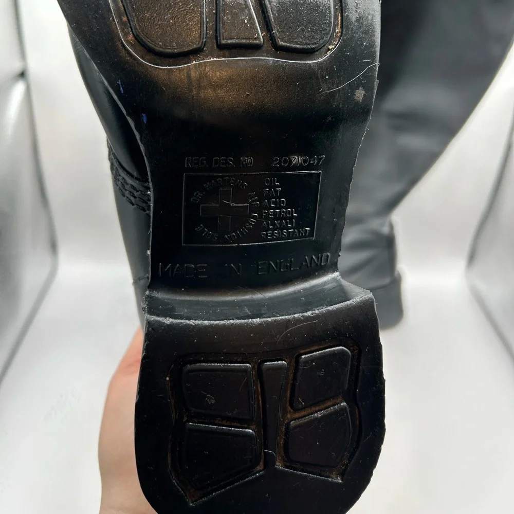 Vintage 90s MIE Dr. Martens Black 1420 Chunky
Square Toe 20 Eye Boot UK 5 US 7 - Picture 10 of 15